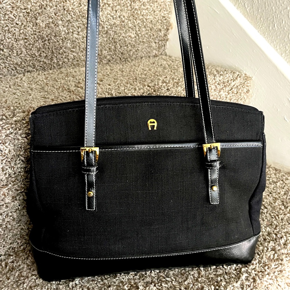 Vintage black aigner shoulder bag